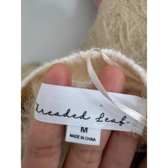 Threaded‎ Leaf Oversized super soft fur knit cardigan 90s preppy - Picture 5 of 7